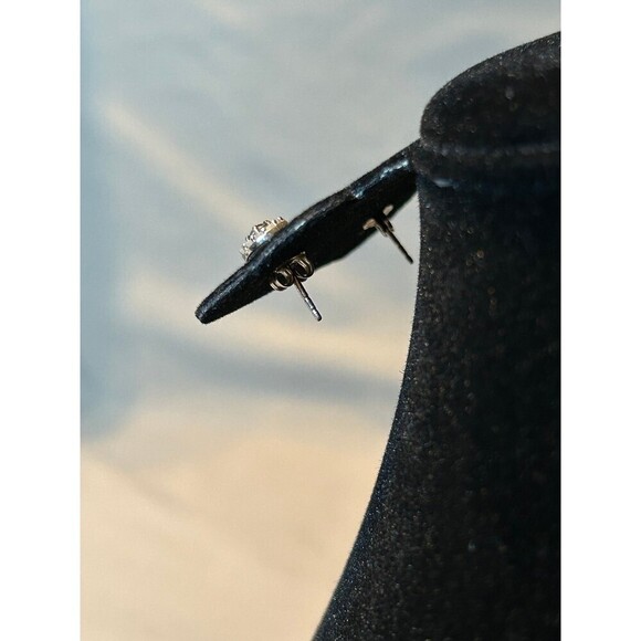 Sterling Silver and Rhinestone Earrings - Picture 4 of 5